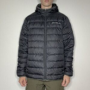 Eddie Bauer zip up nylon puffer down jacket